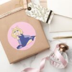 Miss Piggy In Purple Dress Classic Round Sticker