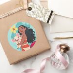 Moana Holding Pua Illustrated Graphic Classic Round Sticker