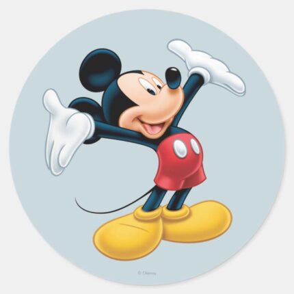 Modern Mickey Airbrushed Classic Round Sticker