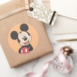 Modern Mickey Hands Behind Back Classic Round Sticker