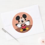 Modern Mickey Sticking Out Tongue Classic Round Sticker
