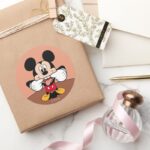 Modern Mickey Sticking Out Tongue Classic Round Sticker