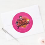 Moms Are The Real Superheroes Classic Round Sticker