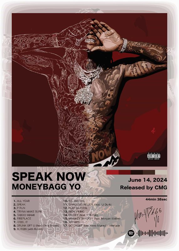 Moneybagg Yo Speak Now Music Poster