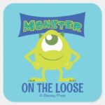 Monster On The Loose Square Sticker