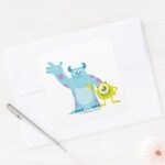 Monsters Inc. Baby Shower Square Sticker