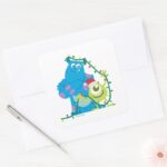 Monsters Inc. Christmas Sulley Mike Square Sticker