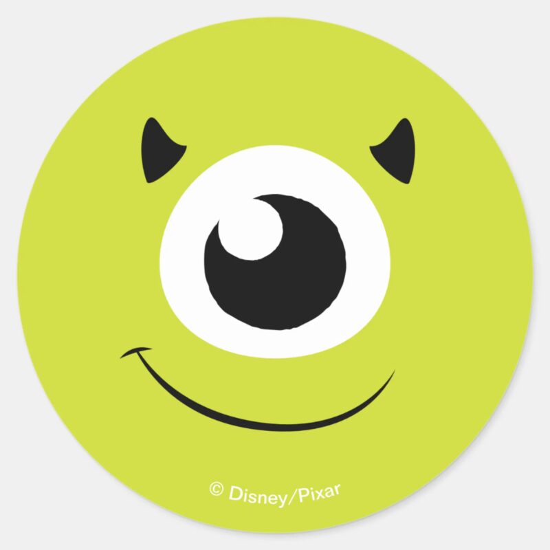 Monsters Inc. Mike Face Classic Round Sticker Monsters Inc. Mike Face Classic Round Sticker