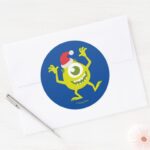Monsters Inc. Mike Santa Claus Dance Classic Round Sticker