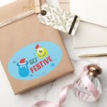Monsters Inc. Mike Sulley Get Festive Oval Sticker