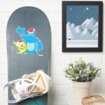 Monsters Inc. Mike Sulley Santa Claus Wave Sticker