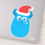 Monsters Inc. Sulley Santa Hat Smile Sticker