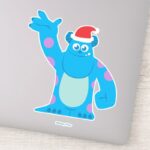 Monsters Inc. Sulley Santa Hat Wave Sticker