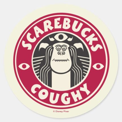 Monsters At Work Scarebucks Coughy Classic Round Sticker