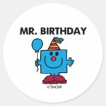 Mr. Birthday Happy Birthday Balloon Classic Round Sticker