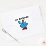 Mr. Birthday Happy Birthday Balloon Classic Round Sticker