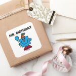 Mr. Birthday Happy Birthday Balloon Square Sticker