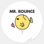 Mr. Bounce Unhappy Bouncing Classic Round Sticker