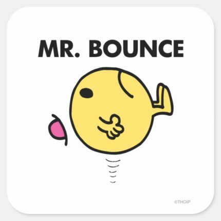 Mr. Bounce Unhappy Bouncing Square Sticker
