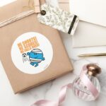 Mr. Bump Playing Soccer Classic Round Sticker