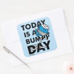 Mr. Bump Today Is A Bumpy Day Square Sticker