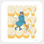 Mr. Busy Sweeping Quickly Square Sticker