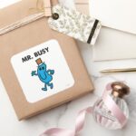 Mr. Busy Waving Hello Square Sticker