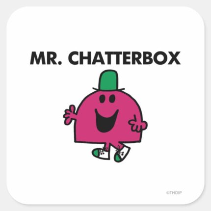Mr. Chatterbox Waving Hello Square Sticker