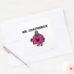 Mr. Chatterbox Waving Hello Square Sticker