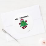 Mr. Christmas Festive Hat Gloves Classic Round Sticker