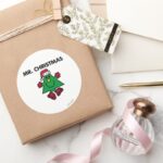 Mr. Christmas Festive Hat Gloves Classic Round Sticker
