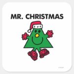 Mr. Christmas Festive Hat Gloves Square Sticker