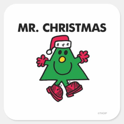 Mr. Christmas Festive Hat Gloves Square Sticker