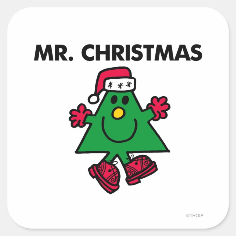 Mr. Christmas Festive Hat Gloves Square Sticker Mr. Christmas Festive Hat Gloves Square Sticker