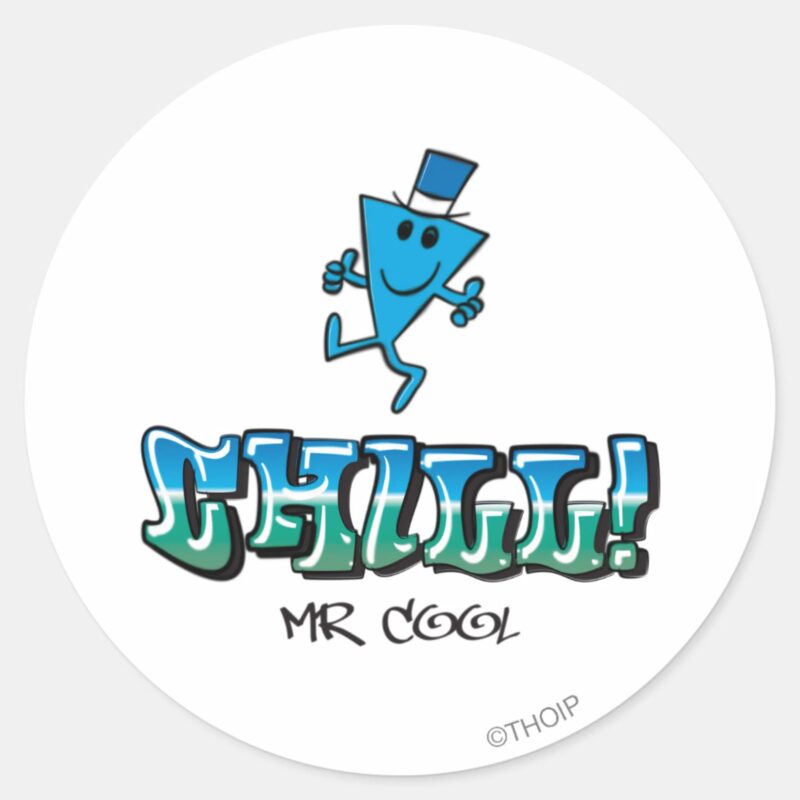 Mr. Cool Chilling Out Classic Round Sticker Mr. Cool Chilling Out Classic Round Sticker
