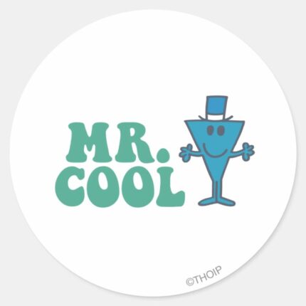 Mr. Cool Logo Design Classic Round Sticker