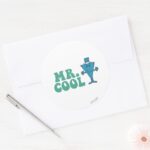 Mr. Cool Logo Design Classic Round Sticker