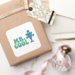 Mr. Cool Logo Design Square Sticker