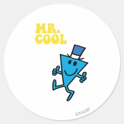 Mr. Cool Yellow Lettering Classic Round Sticker