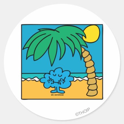 Mr. Daydream Beach Scene Classic Round Sticker