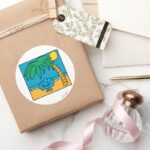 Mr. Daydream Beach Scene Classic Round Sticker