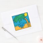 Mr. Daydream Beach Scene Square Sticker