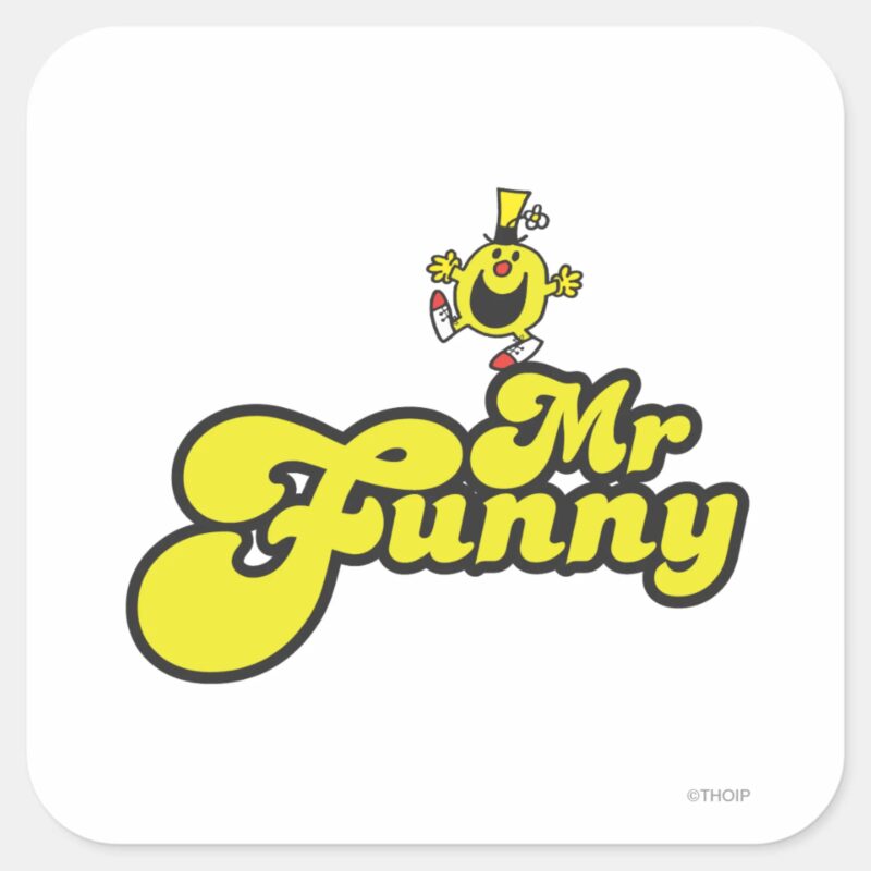 Mr. Funny Dancing On His Name Square Sticker Mr. Funny Dancing On His Name Square Sticker