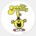 Mr. Funny Laughing Hysterically Classic Round Sticker