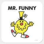 Mr. Funny Funny Face Square Sticker