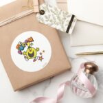 Mr. Funny Shining Stars Classic Round Sticker