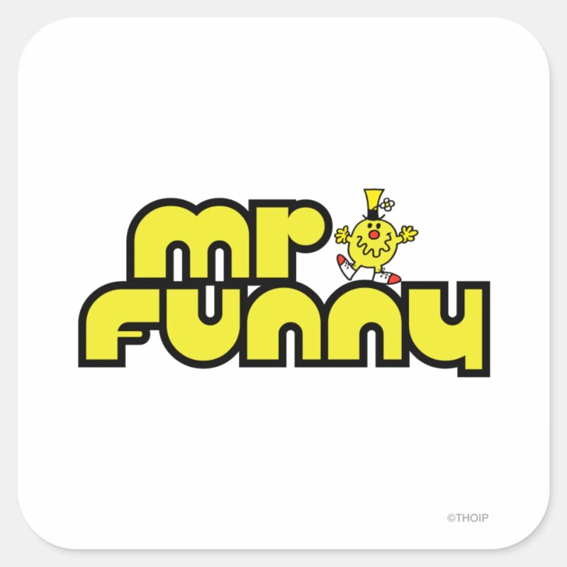 Mr. Funny Yellow Lettering Square Sticker Mr. Funny Yellow Lettering Square Sticker