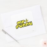 Mr. Funny Yellow Lettering Square Sticker