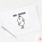 Mr. Good Green Hat Square Sticker