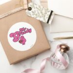 Mr. Greedy Enjoying Dessert Classic Round Sticker